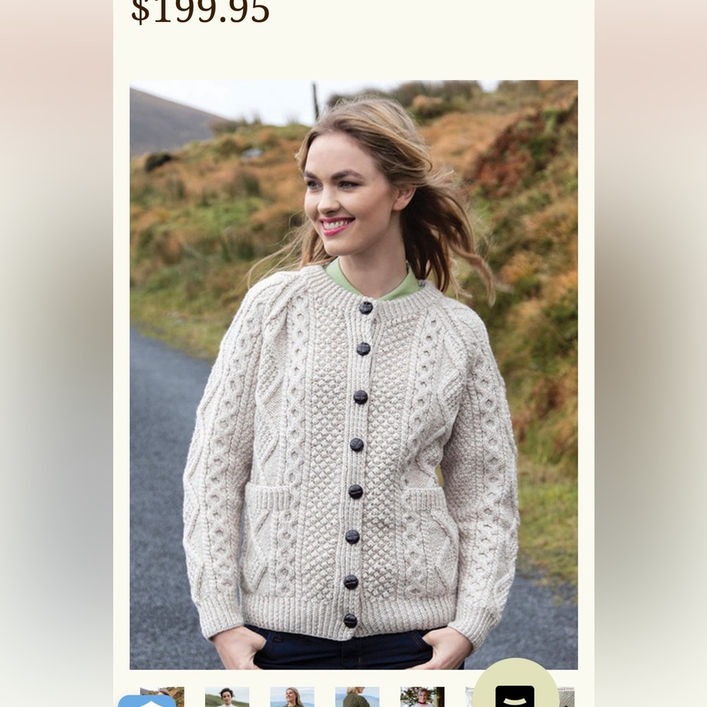 Authentic premium hand knit merino lumber sweater from Aran sweater market Sz M